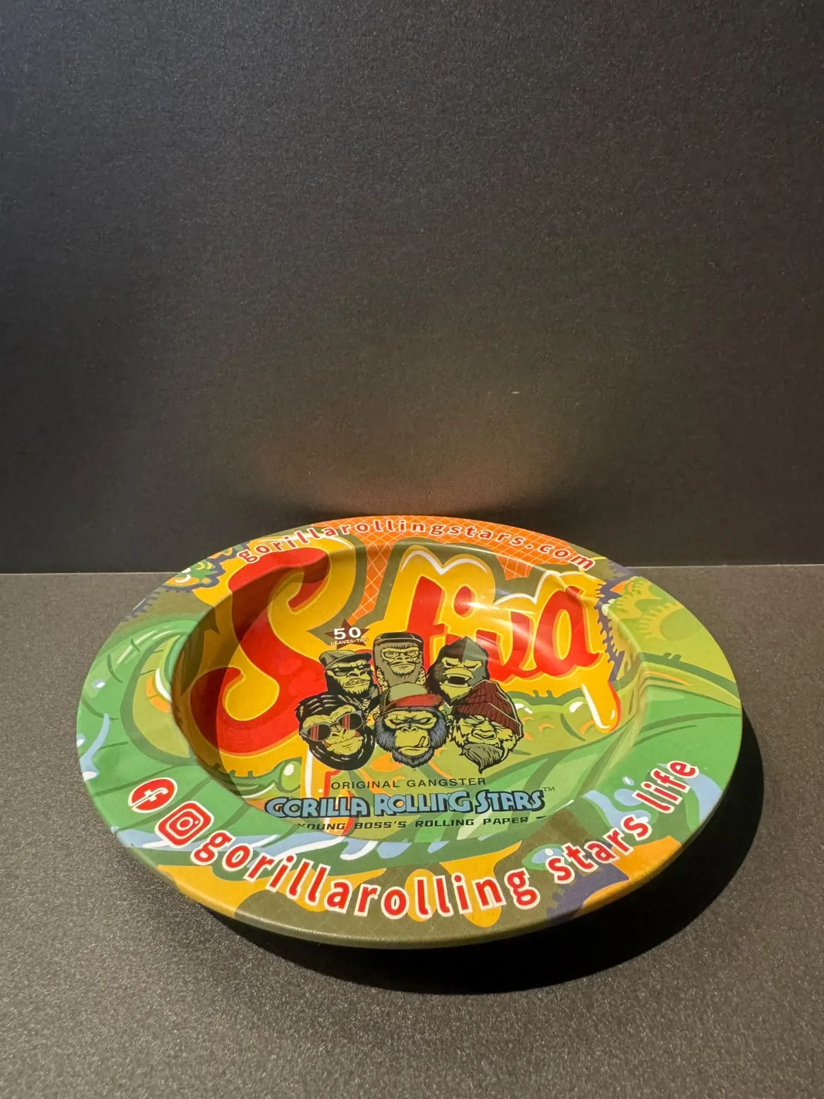 Cinzeiro de Metal Gorilla Rolling Stars - Tamanho G