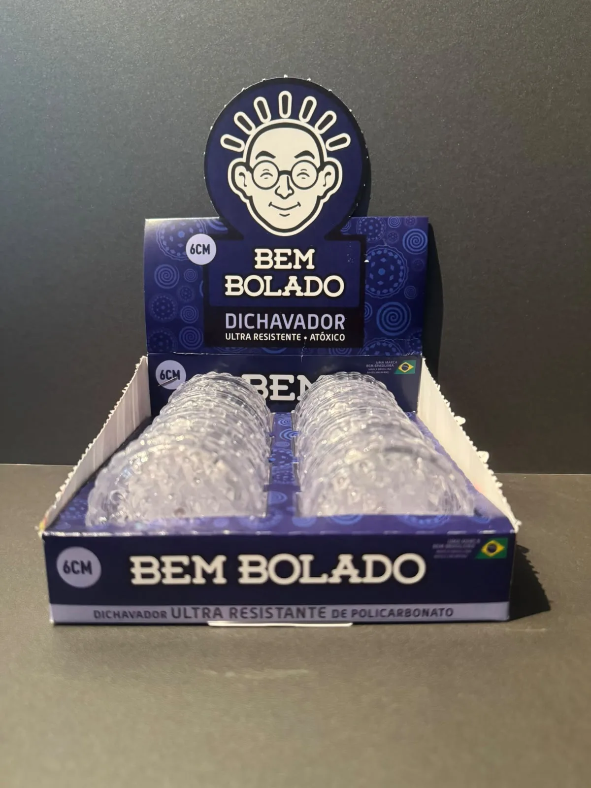 Dichavador Bem Bolado 6 cm – Policarbonato Transparente 🔹(Pequeno)