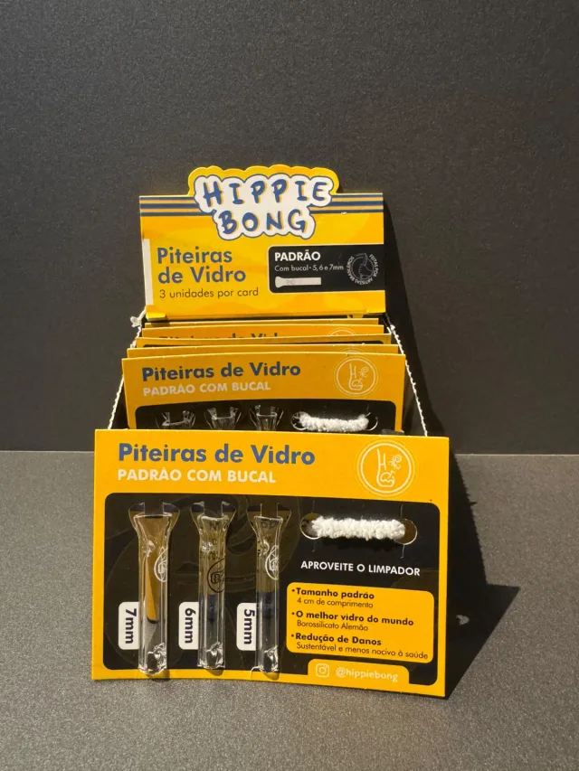 Kit Piteiras de Vidro Hippie Bong